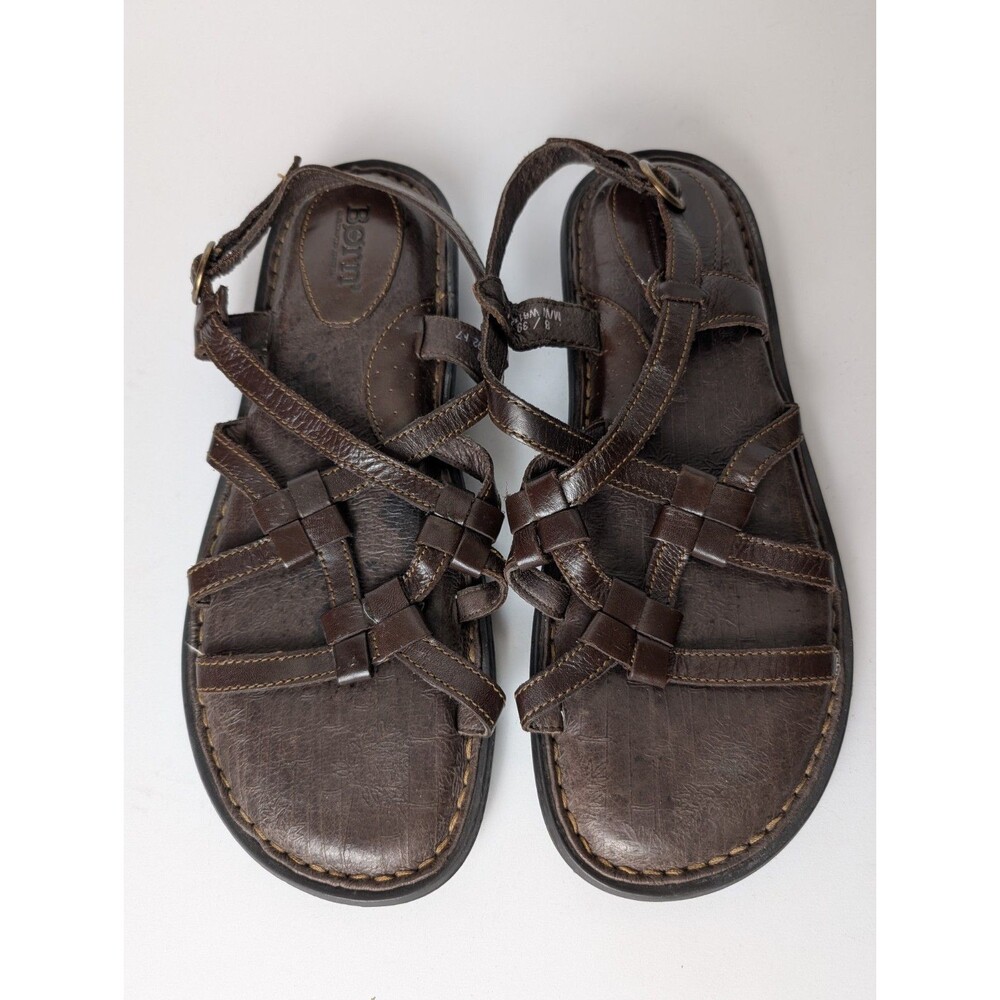 Born Women's Sandals Size 8 M Brown Leather Boho Flats Slingback Festival